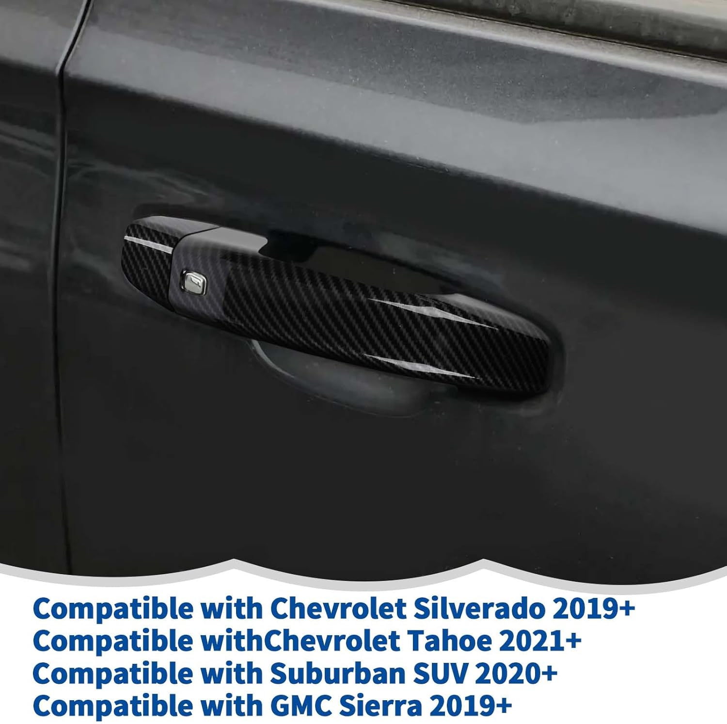 RT-TCZ Cubierta de fibra de carbono para manija de puerta, accesorios exteriores para Chevrolet SilveradoGMC Sierra 2019-2023, para Chevrolet Tahoe