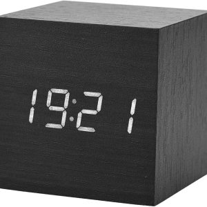 Zyyini Reloj despertador de madera, reloj despertador digital de madera de 2.4 x 2.4 x 2.4 in, funciona con pilas, muestra la hora y la temperatura, Zyyini Reloj despertador de madera, reloj despertador digital de madera de 2.4 x 2.4 x 2.4 in, funciona con pilas, muestra la hora y la temperatura,