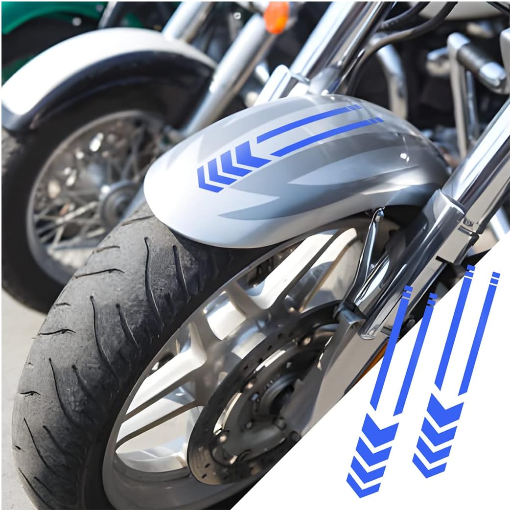 2 calcomanías reflectantes para guardabarros delantero de motocicleta, tiras reflectantes universales impermeables y universales para decoración