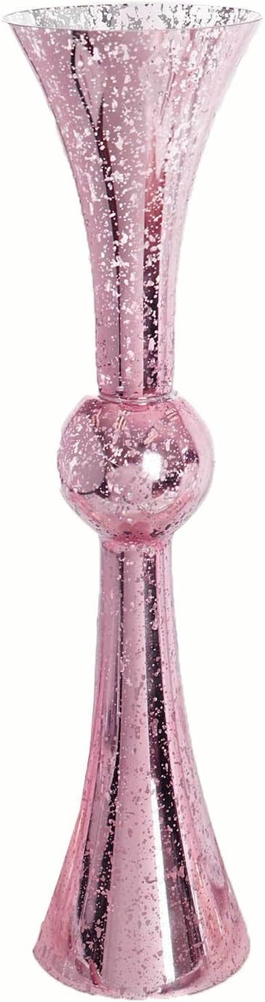 Efavormart – Paquete de 2 jarrones de vidrio reversibles de mercurio champán de 24 pulgadas de alto para decoración de bodas