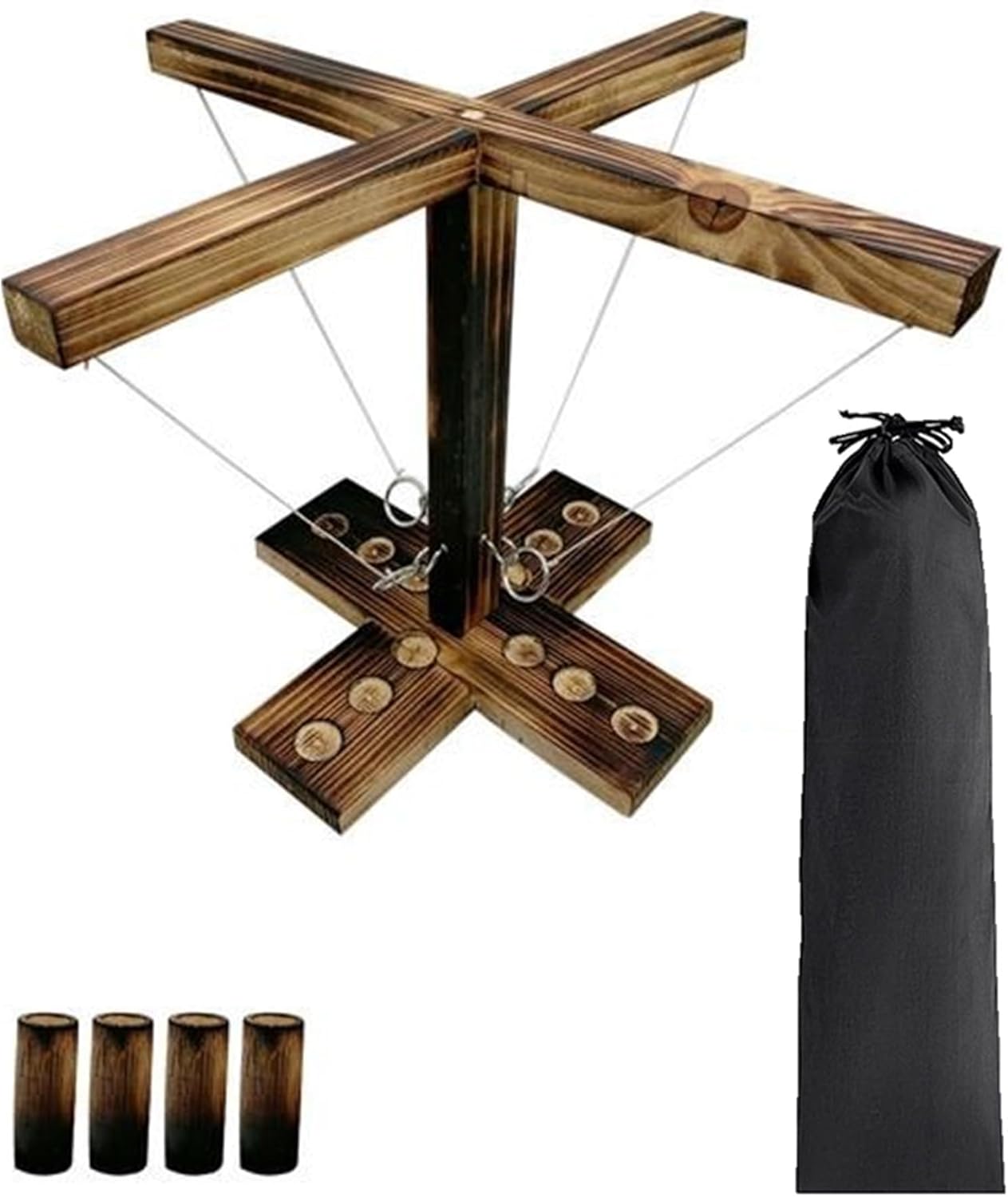 Hook and Ring Toss Game-Hookey Clash Adults Battle Fling Up to 4 Player Tabletop-Ring Game On A String Ringo- Outdoor Games-Bar