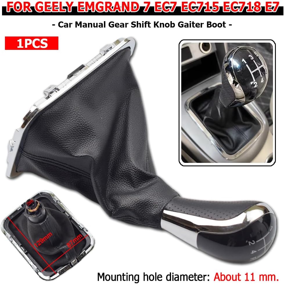 Hacreyatu Pomo de palanca de cambios Pomo de cambio Bota para Geely Emgrand 7 EC7 EC715 EC718 E7