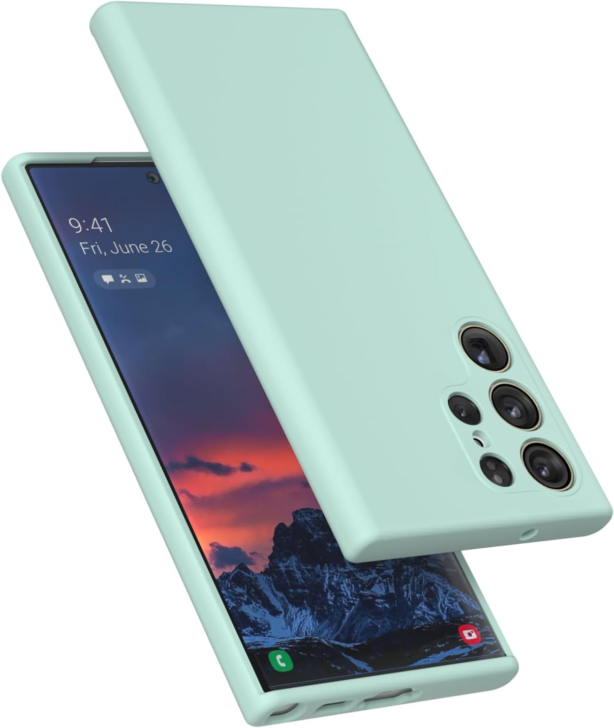 E Segoi Samsung Galaxy S23 Ultra – Funda de silicona líquida de goma a prueba de golpes, funda de tela de microfibra suave compatible con Galaxy S23