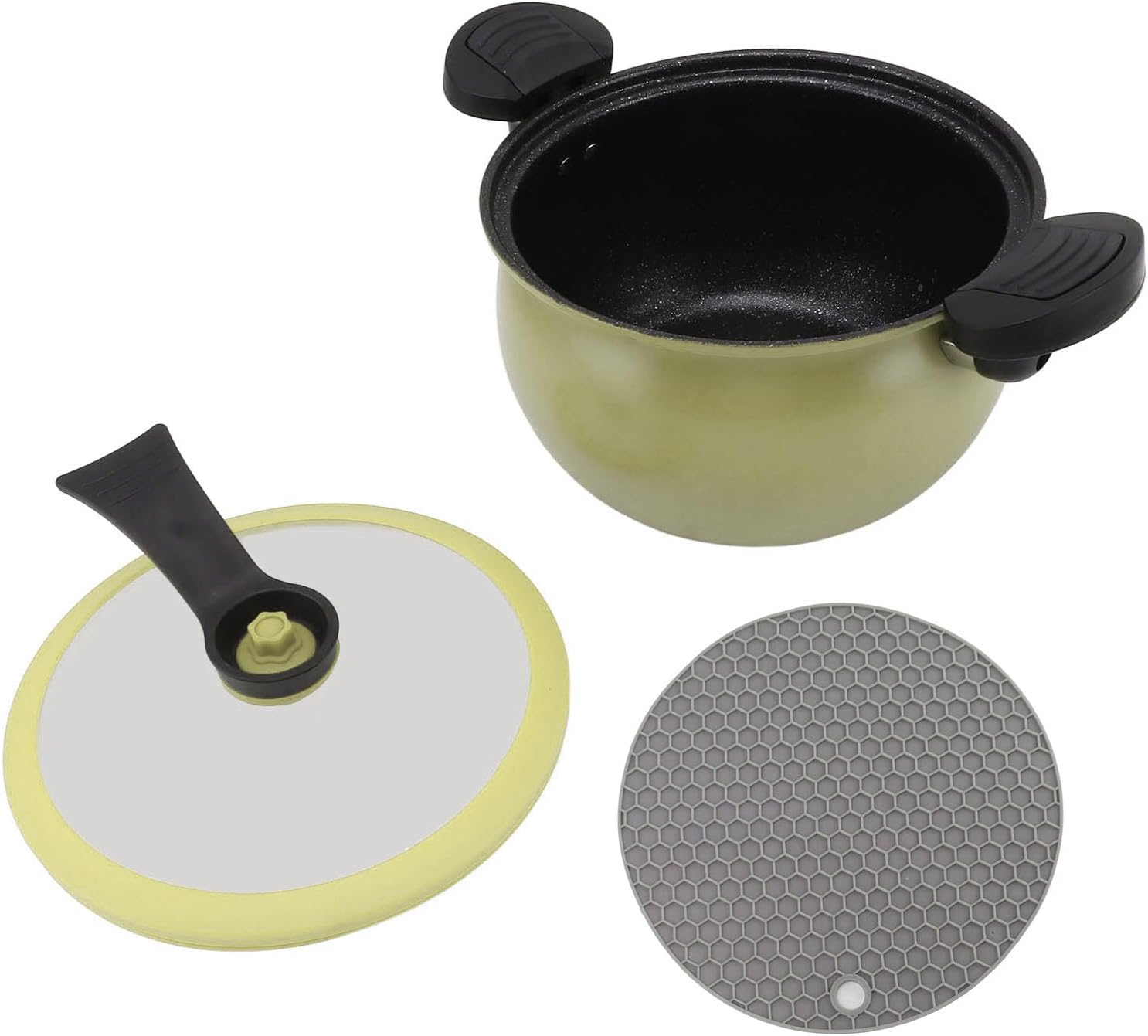 Microolla a presión antiadherente, eficiente de hierro, multifuncional, duradera, práctica, antiquemaduras, para cocinar (5L)
