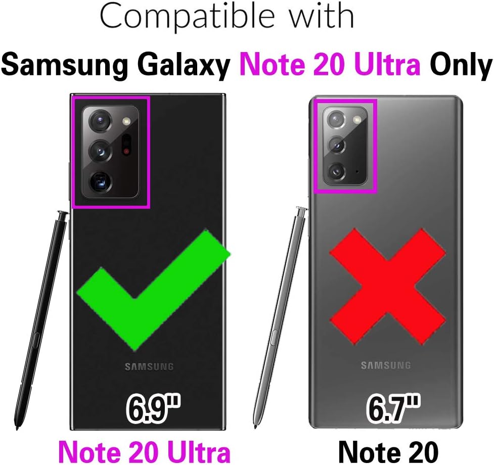 Funda de teléfono para Samsung Galaxy Note 20 Ultra Glaxay Note20 Plus 5G con cubierta de cámara y protector de pantalla de vidrio templado, soporte