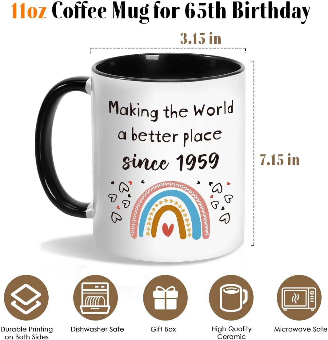 Regalos de cumpleaños 66 para mujeres y hombres, regalos de cumpleaños 66 para ella y él, regalo de feliz cumpleaños de 66 años, Back in 1959, taza