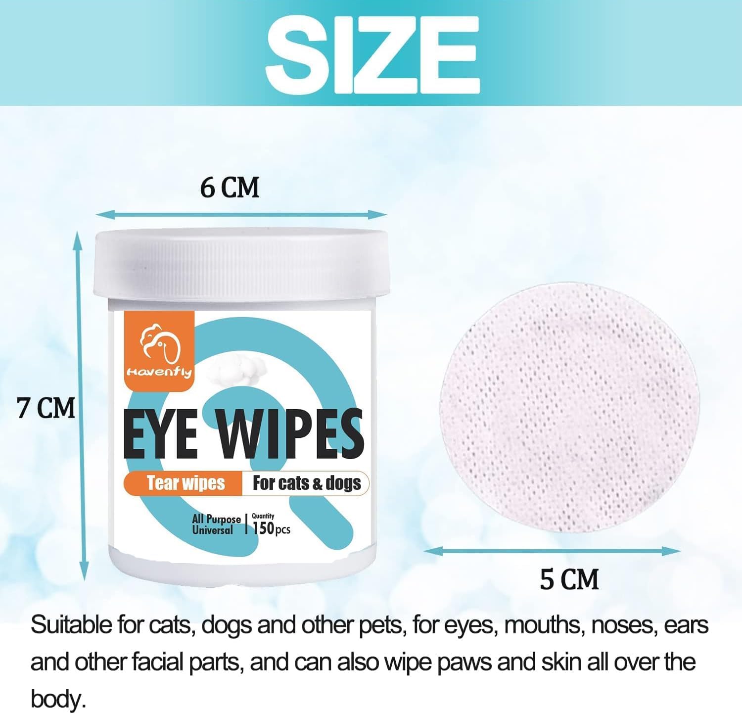 Toallitas para mascotas para gatos y perros, toallitas de aseo para ojos, patas, orejas, nariz, toallitas quitamanchas suaves sin perfume para
