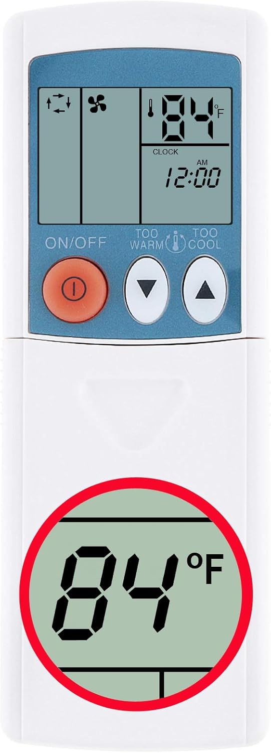 Reemplazo Mitsubishi Electric Mr Slim Aire Acondicionado Control Remoto T2W679426 MS09EW MS12EN MS15EN MS-09-DW-U1 Pantalla en Fahrenheit y Celsius