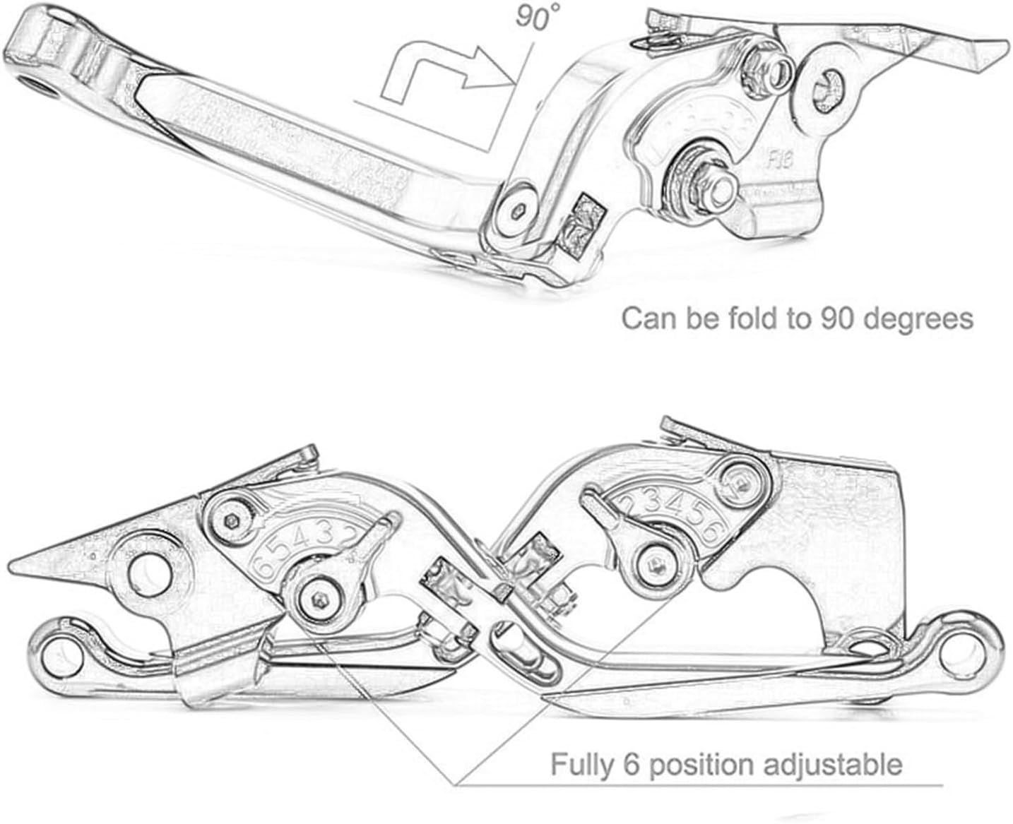 FLEAGE Motorbike Drum Brakes for Yamaha XJ6 N XJ6 Diversion 2009-2015 Motorcycle Brake Clutch Lever Knobs Handle Grip Handlebar Reservoir Levers