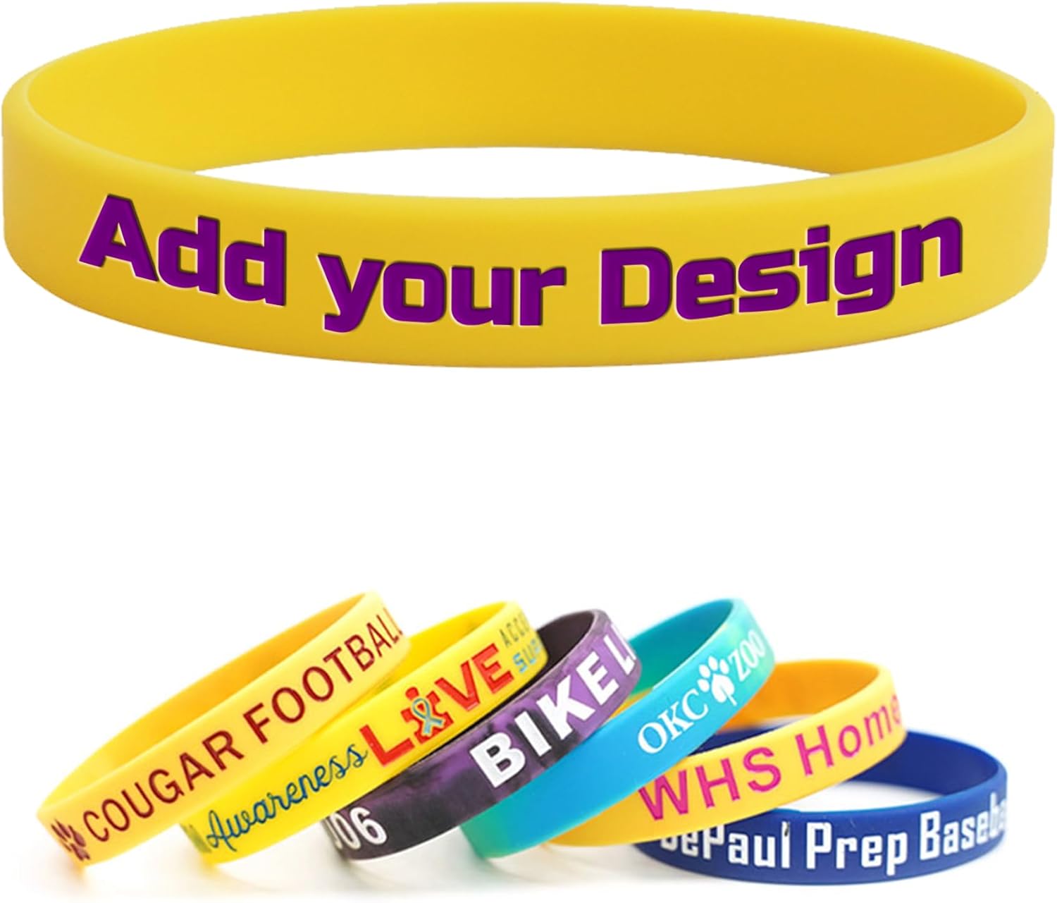 Pulseras de goma personalizadas a granel pulseras de silicona personalizadas para motivación, apoyo, fiesta, ceremonia, adolescentes y adultos