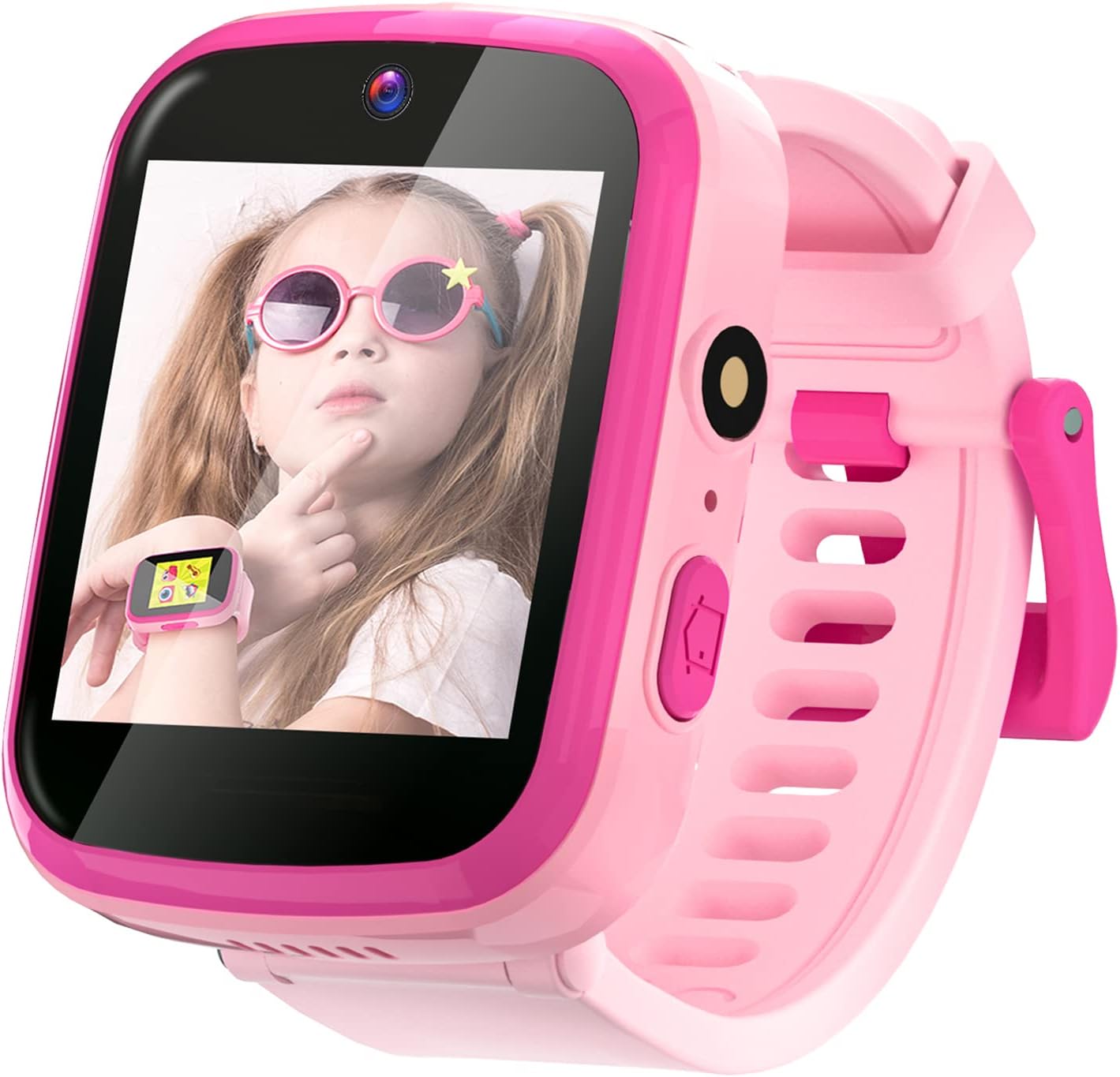 Yehtta Reloj inteligente para niños, juguetes para niñas de 3 a 8 años, reloj HD doble cámara, reloj rosa para niños, regalos de cumpleaños para