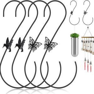4 ganchos de metal para comedero de colibríes, colgador de gancho de acero inoxidable para comedero de pájaros de 12 pulgadas, gancho de rama de 4 ganchos de metal para comedero de colibríes, colgador de gancho de acero inoxidable para comedero de pájaros de 12 pulgadas, gancho de rama de