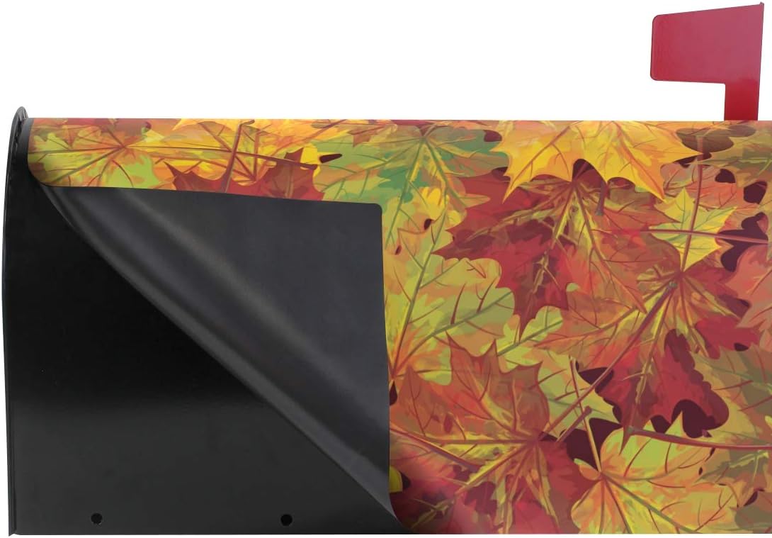 WOOR – Cubierta magnética magnética para buzón de hojas de otoño, tamaño estándar para decoración de jardín, patio, exteriores, 18 x 20.8 pulgadas
