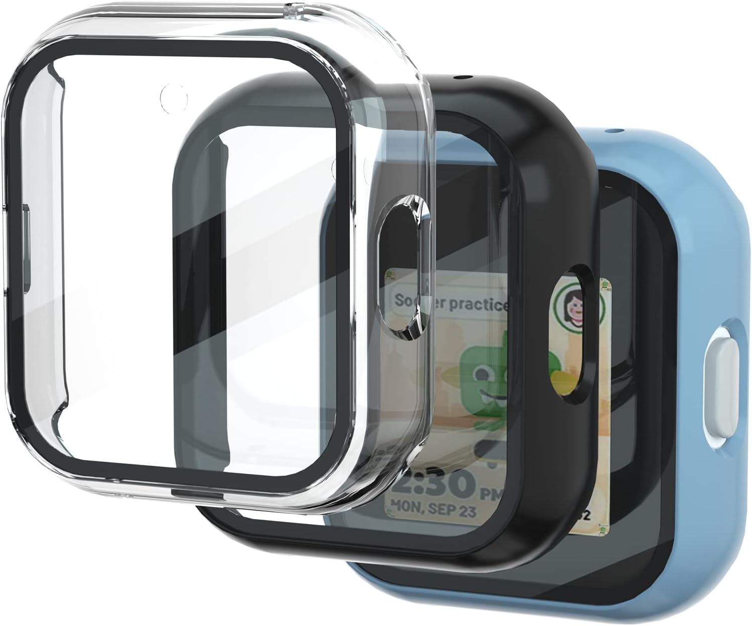 OWKEY Protector de pantalla para reloj de SyncUP para niños, 3 unidades mejoradas de policarbonato duro y vidrio templado T-Mobile Sync UP para