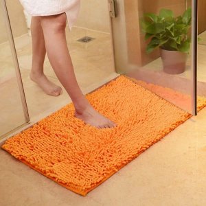 JAIJY Alfombra de baño de felpilla de felpa color naranja, antideslizante, gruesa, lavable, de secado rápido, tapete de ducha lanudo y suave, JAIJY Alfombra de baño de felpilla de felpa color naranja, antideslizante, gruesa, lavable, de secado rápido, tapete de ducha lanudo y suave,