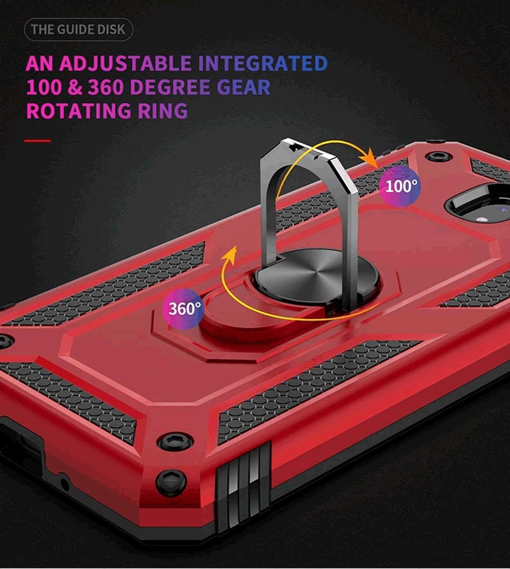 TJS Funda compatible con Samsung Galaxy J7 2018J7 RefineJ7 StarJ7 EonJ7 TOPJ7 AeroJ7 CrownJ7 Aura, anillo de metal con soporte magnético para