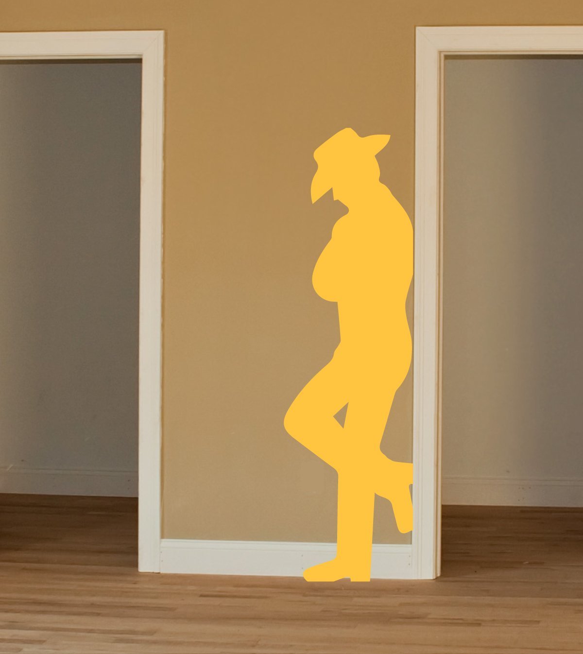Cowboy Silhouette Decal – Leaning Wall Vinyl for Ranch or Farmhouse Decor for Living Room, Bedroom, Boys Room, Playroom, Man Cave