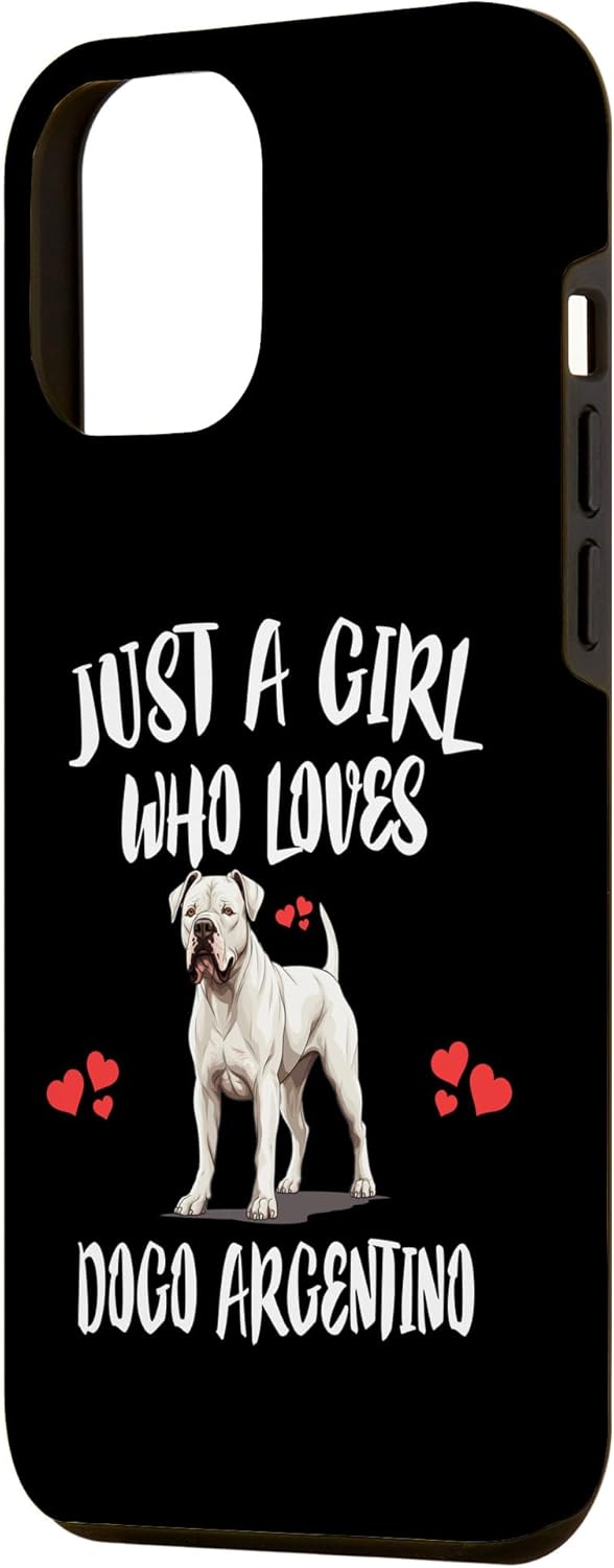 Funda para iPhone 13 Pro Max Just A Girl Who Loves Dogo Argentino Dog