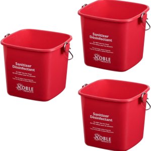 Cubos desinfectantes pequeños rojos para limpieza, cubo de limpieza desinfectante de 3 cuartos de galón, juego de 3 cubos cuadrados de plástico Cubos desinfectantes pequeños rojos para limpieza, cubo de limpieza desinfectante de 3 cuartos de galón, juego de 3 cubos cuadrados de plástico