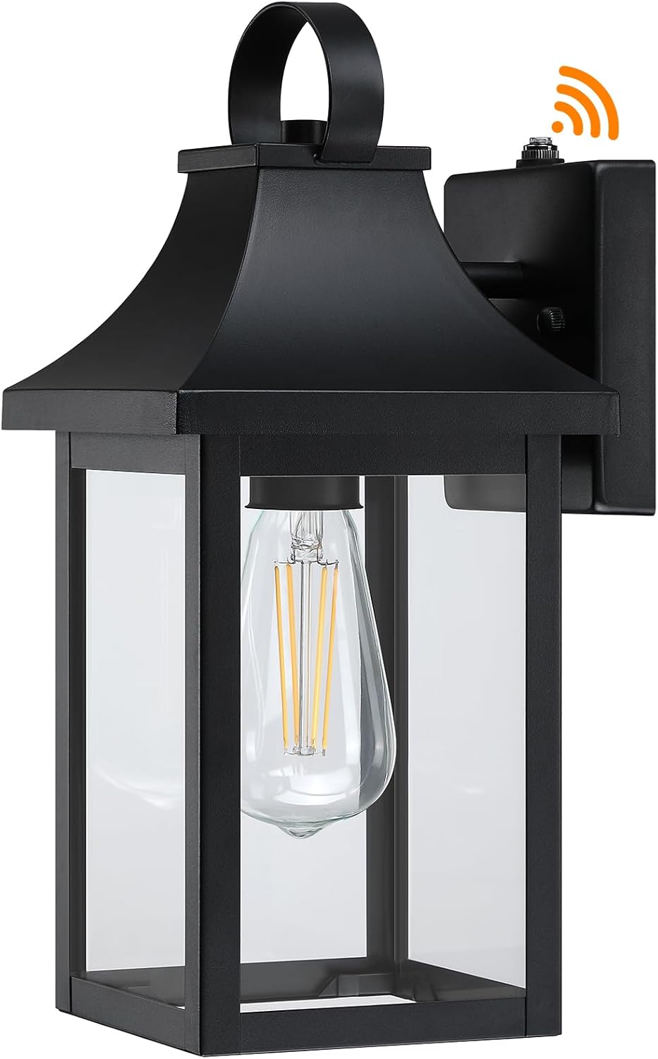 Lámparas de pared para exteriores del atardecer al amanecer, de 13.75 pulgadas, aplique de pared exterior con enchufe de base E26, farol de pared