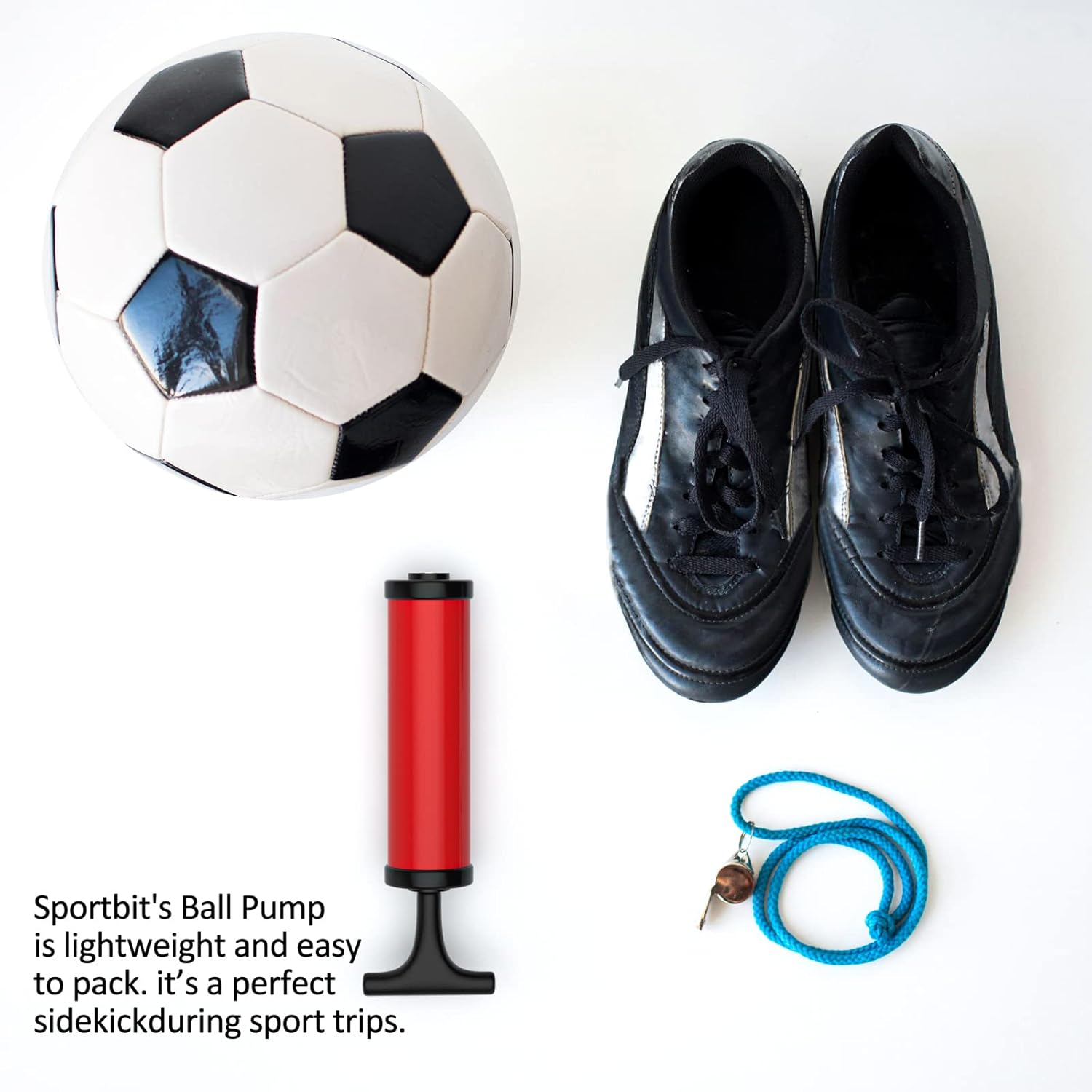 Motorenbau Bomba de bola, bomba de pelota deportiva con 5 agujas, boquilla, manguera de extensión, sistema de inflado de empuje y tirón, perfecta