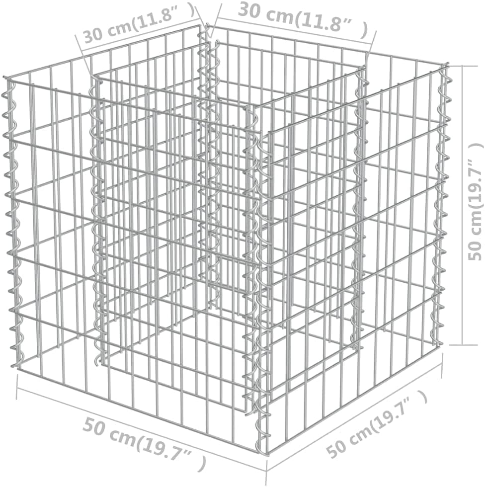 Garden Gabion – Cama elevada  Maceta de gaviones para patio al aire libre  Cesta de gaviones de metal para patio trasero para verduras, flores y