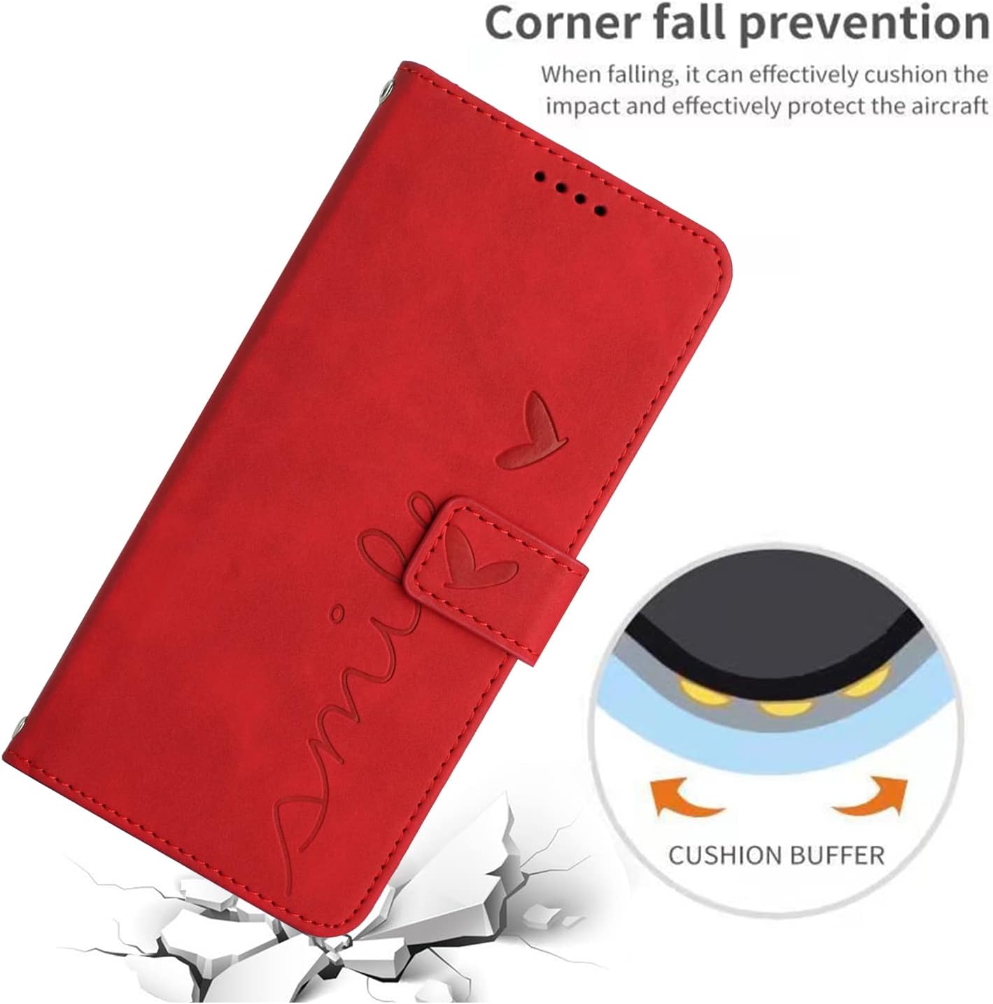 Para Xiaomi Poco X3 NFCX3  X3 Pro Flip Phone Case, Anti Drop, Anti Scratch Funda protectora, Funda protectora tipo cartera Rojo
