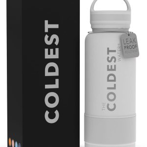 The Coldest Water Botella a prueba de fugas (tapa con popote), 32 onzas, de acero inoxidable con aislamiento al vacío, doble pared, térmica, de metal The Coldest Water Botella a prueba de fugas (tapa con popote), 32 onzas, de acero inoxidable con aislamiento al vacío, doble pared, térmica, de metal