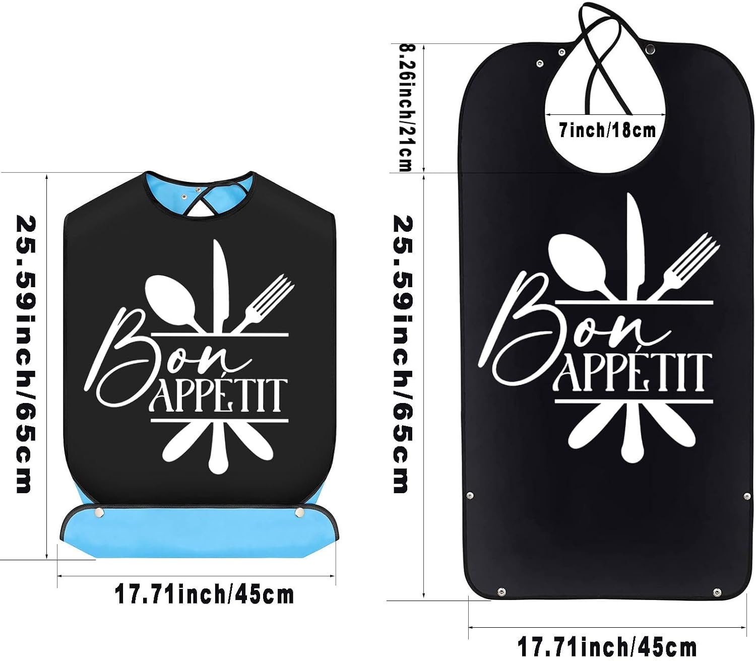 Foodie – Baberos para adultos con atrapador de migas, bromas de mordaza, babero, regalo ajustable, protectores de ropa para comer para adultos