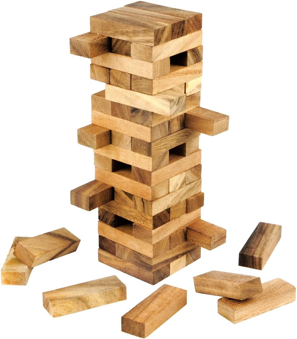 Logica Puzzles Art. Condo L – Torre apilable en madera fina, tamaño grande, diversión para toda la familia