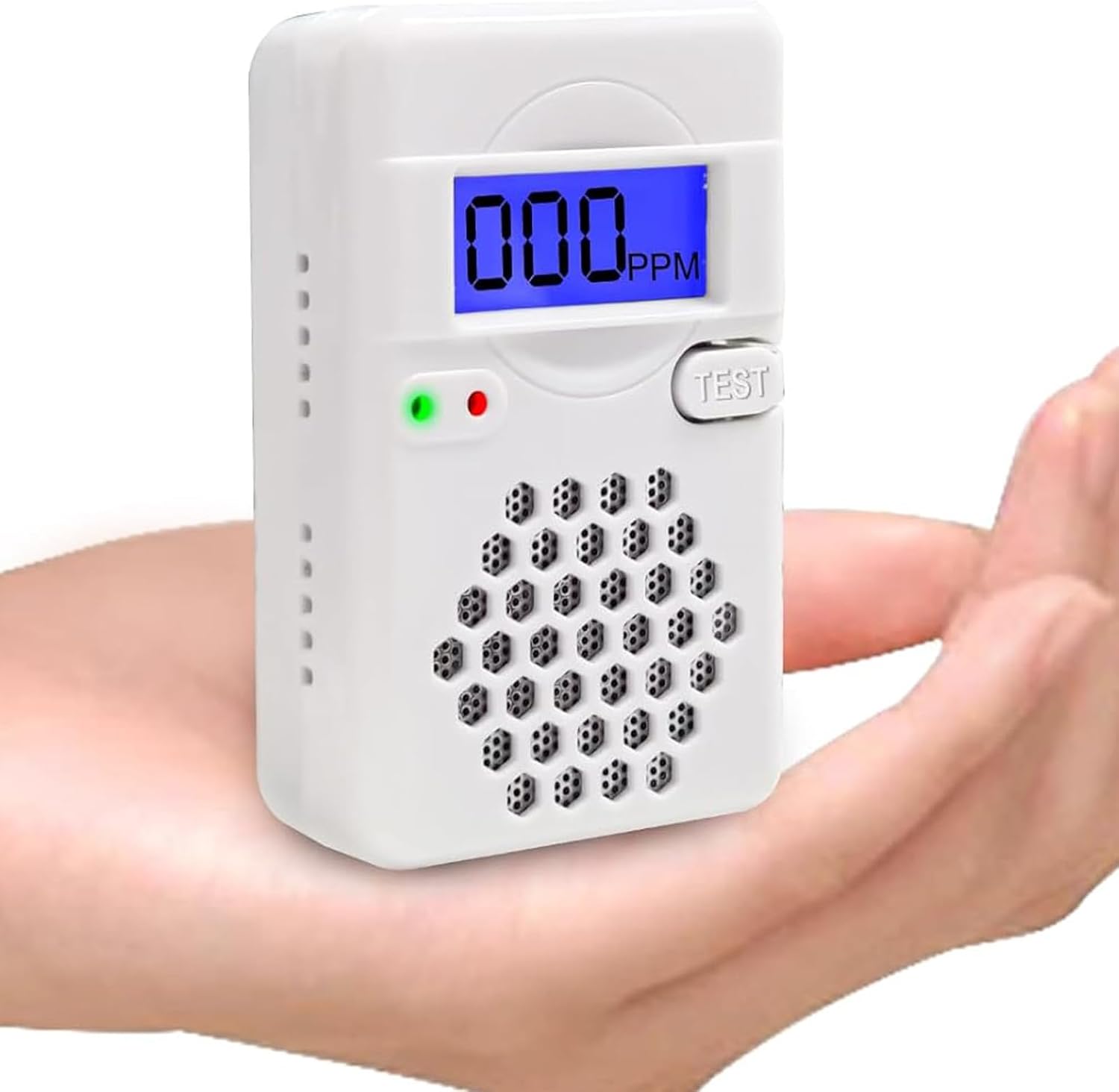 Mini alarma detector de monóxido de carbono con pantalla LCD digital, alarma detector de CO con batería reemplazable, botón de restablecimiento de