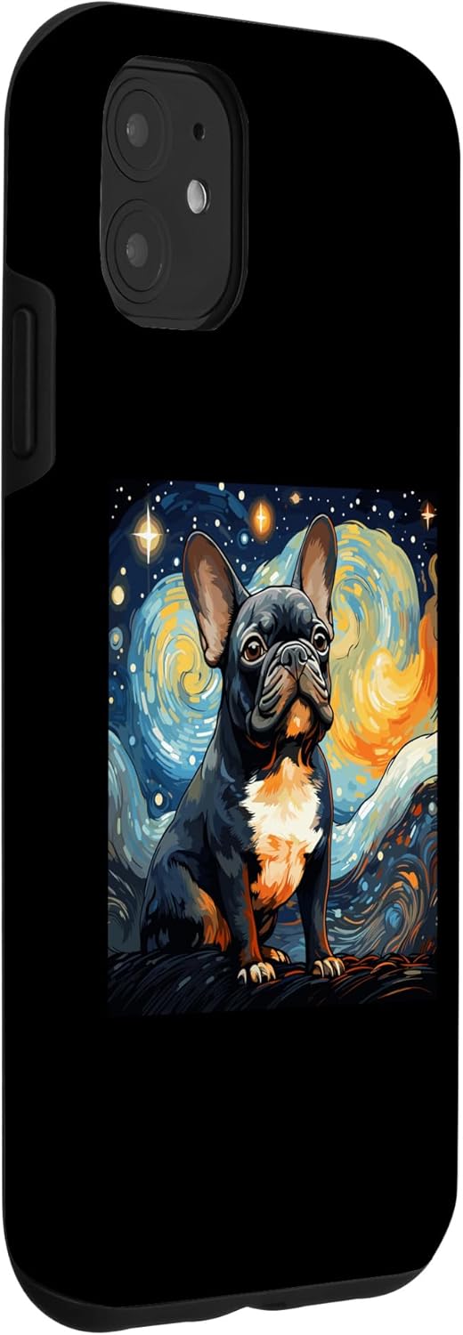Funda para iPhone 11 Van Gogh Dog Bulldog Francés