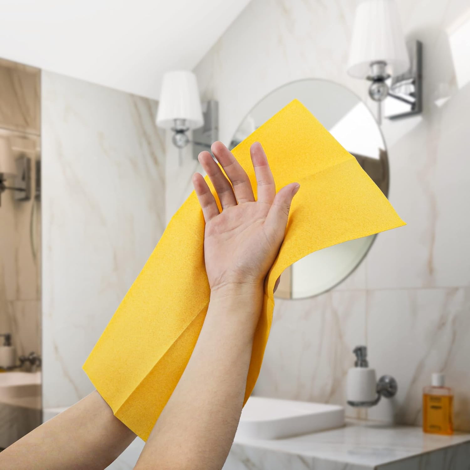 Elinnee 50 toallas desechables para baño, toallas de mano decorativas de lino suaves y absorbentes, servilletas de papel para cocina, boda, fiesta o