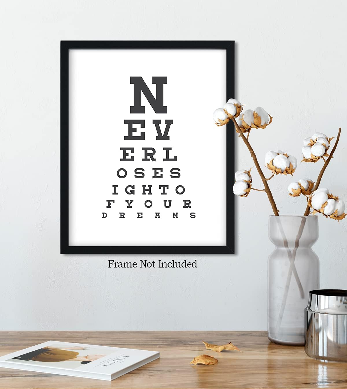 Govivo Never Lose Sight Of Your Dreams – Impresión artística de pared con cita motivacional, impresión de decoración de pared, póster o lienzo para