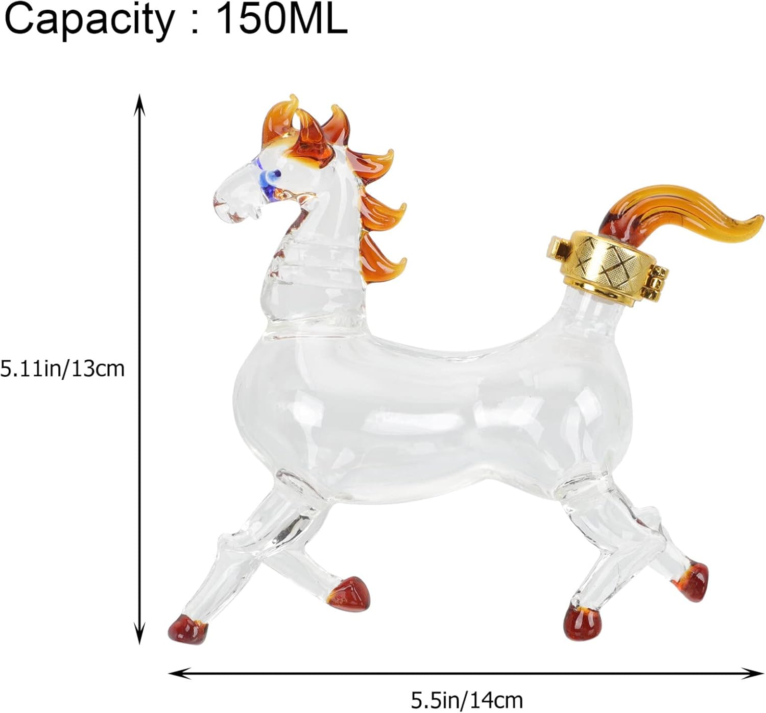 HEMOTON Decantador de bourbon Botella de vino con tapón Botellas vacías para caballo Botella de whisky Botellas vacías Copas de Martini de animales