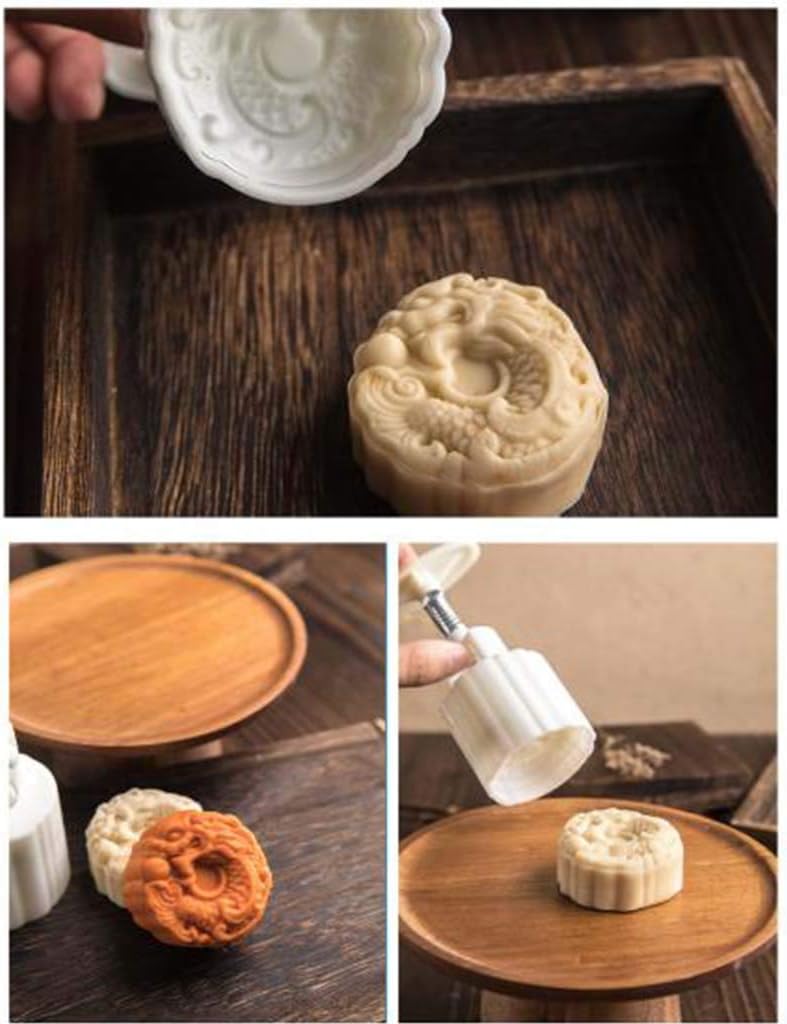Molde de galletas de 1.76oz con diseño de dragón chino en 3D, para decoración de tartas de mediados de otoño