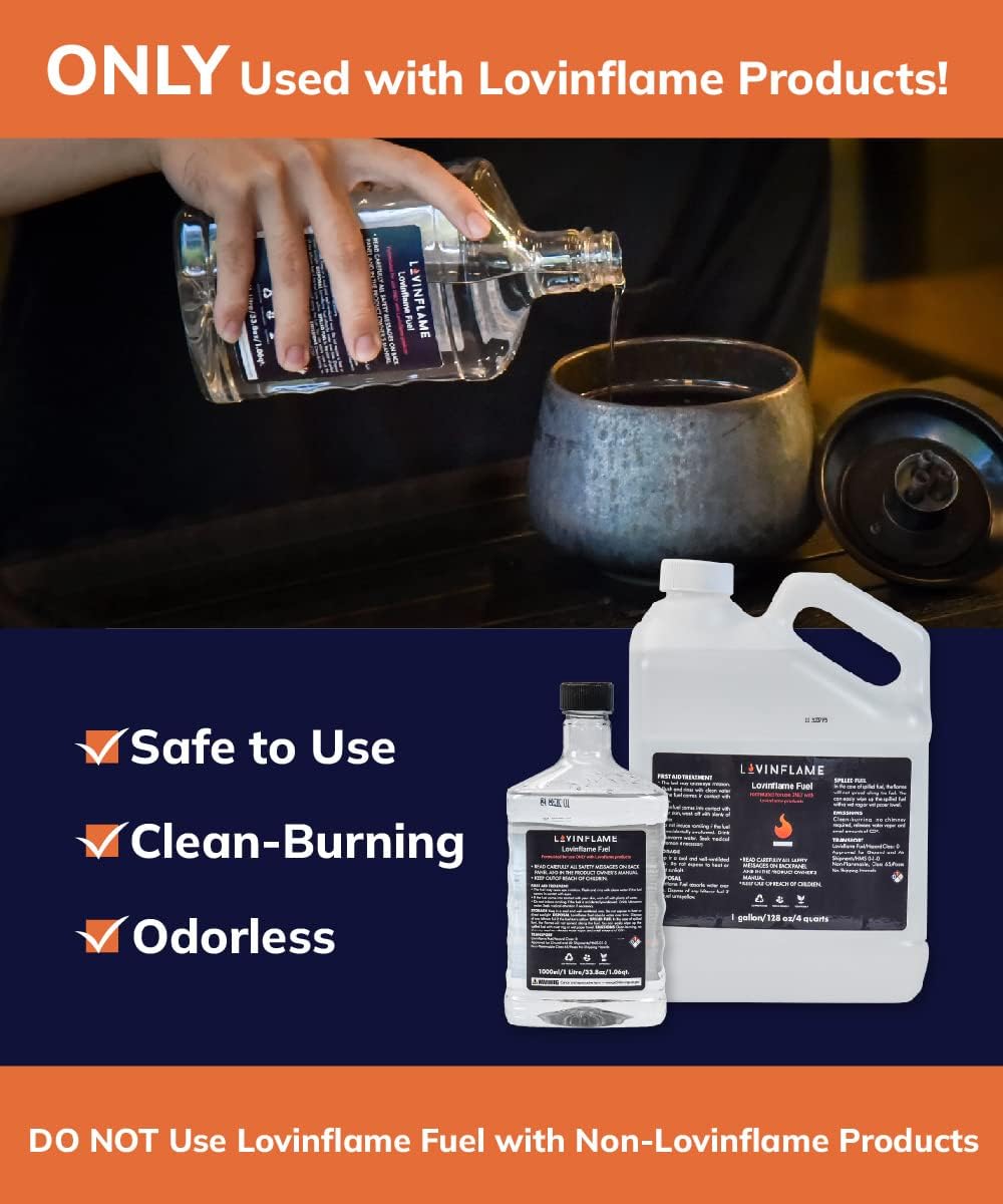Combustible exclusivo para chimeneas Lovinflame, fuegos, velas no tóxicas, no inflamables, solubles en agua, seguras para transporte y