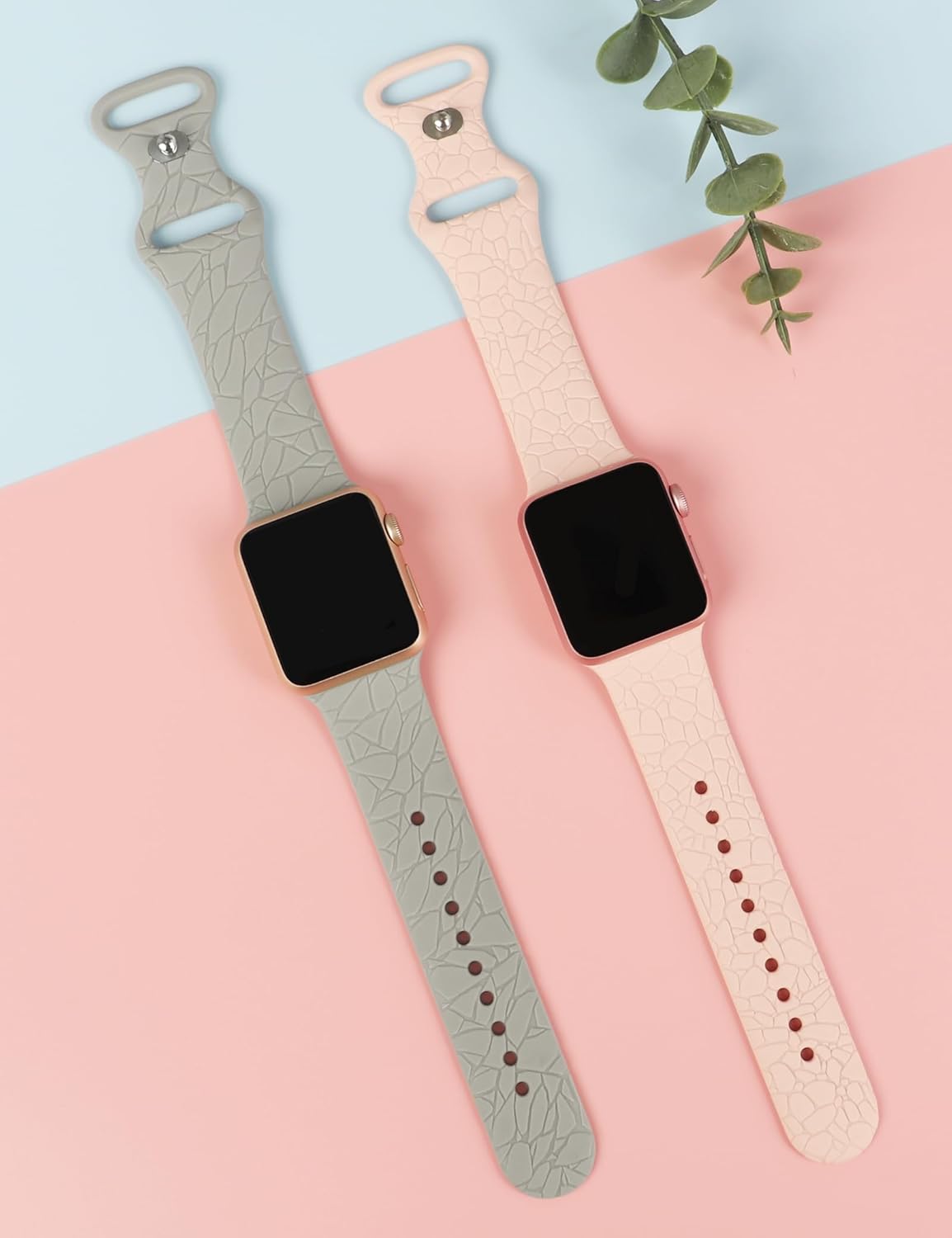 Paquete de 2 correas de repuesto con patrón de mármol grabadas compatibles con Apple Watch Band de 1.496 pulgadas, 1.575 pulgadas, 1.614 pulgadas,