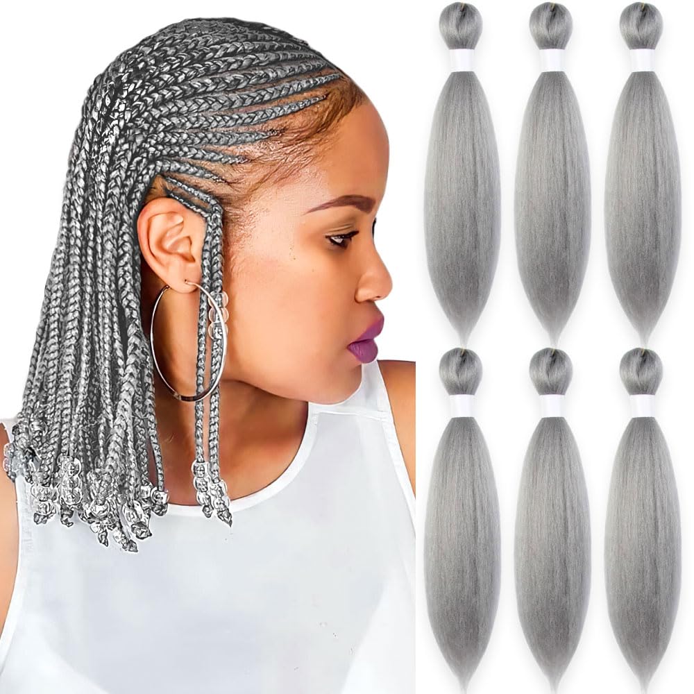 Cabello trenzado preestirado de 10 pulgadas, 6 paquetes de cabello trenzado profesional suave, trenzas de ganchillo de textura recta, fibra