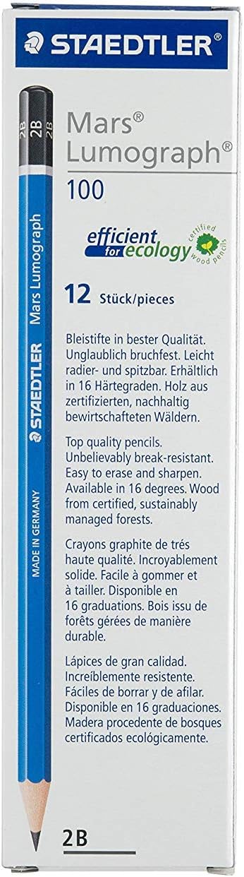 STAEDTLER LÁPIZ MARS LUMOGRAPH 2B – Caja de 12