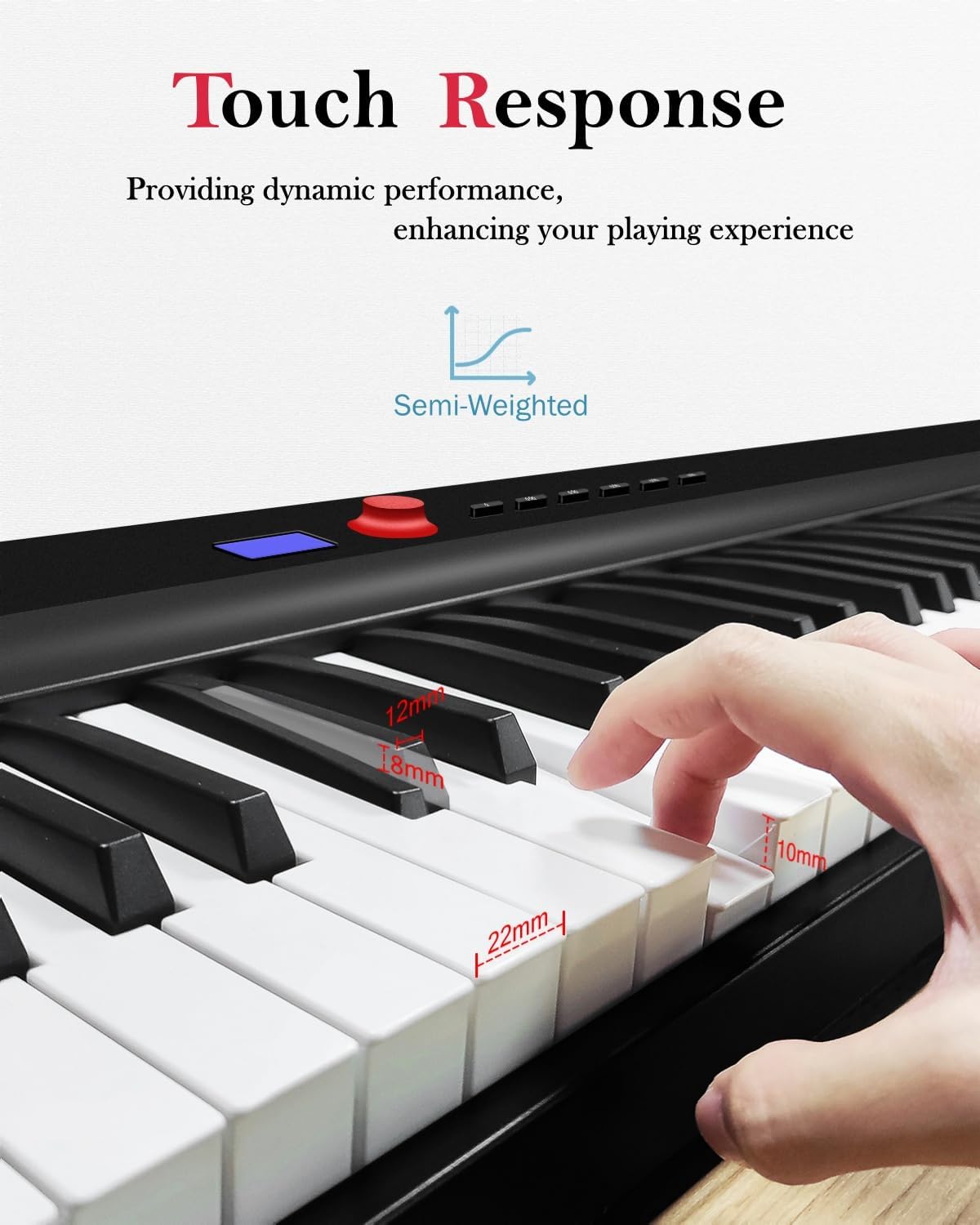 Longeye Teclado de piano plegable de 88 teclas, teclado eléctrico portátil, piano digital semi pesado para principiantes con auriculares, pedal de