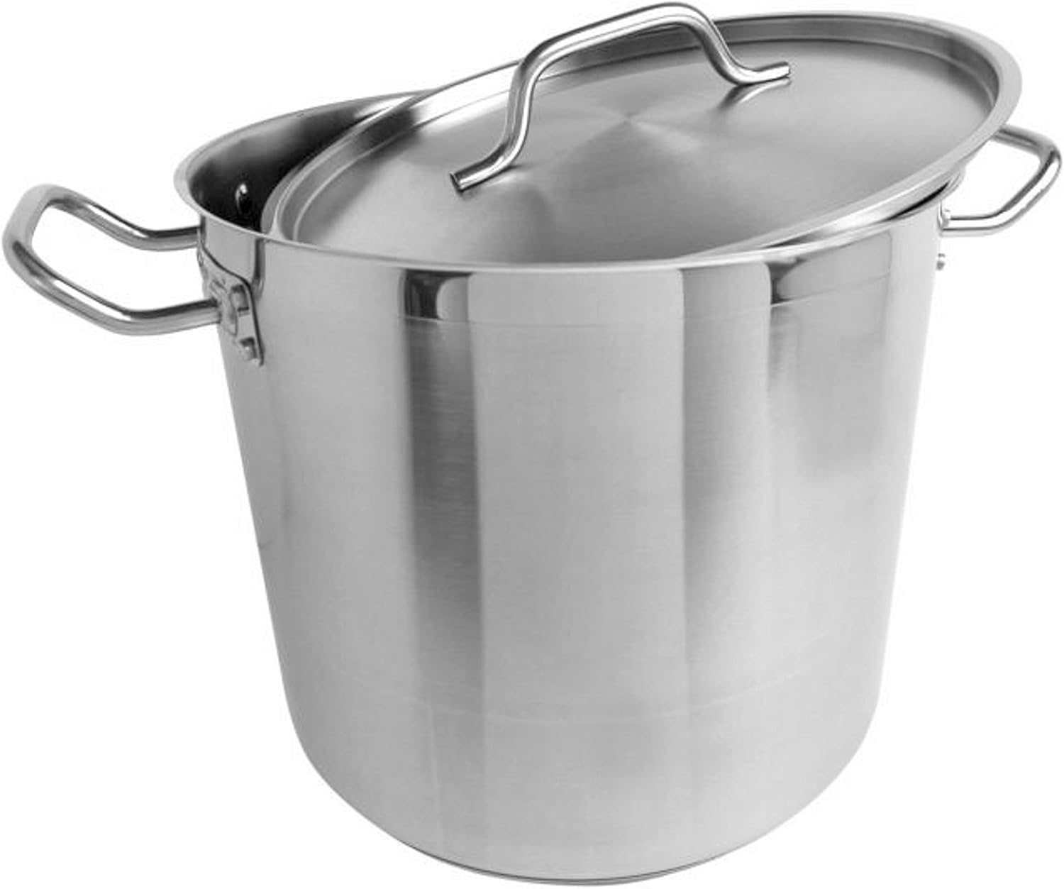 TrueCraftware Olla de acero inoxidable de 24 cuartos de galón con tapa, olla grande de inducción de alta resistencia, olla a fuego lento con tapa,