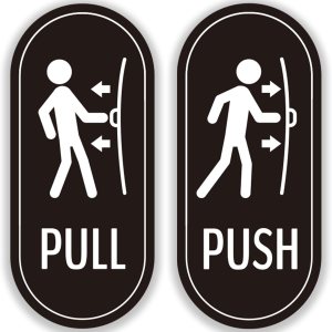 RAMIEYOO – Letrero adhesivo de empuje, paquete de 6 letreros de diseño para puertas de vidrio y otras puertas laterales, calcomanía vertical RAMIEYOO – Letrero adhesivo de empuje, paquete de 6 letreros de diseño para puertas de vidrio y otras puertas laterales, calcomanía vertical