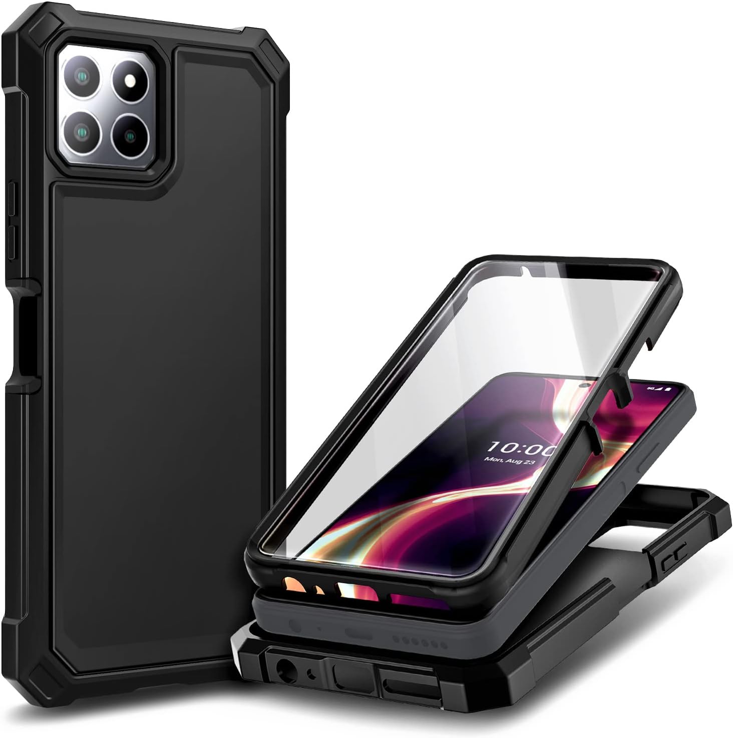 NZND Funda para Boost Mobile Celero 5G Plus 2023 de 7.0 pulgadas (solo versión grande) con protector de pantalla incorporado, funda protectora de