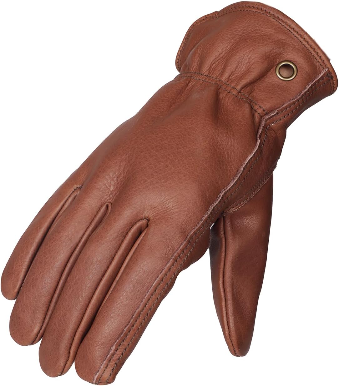 NBLEAGLO Guantes de trabajo de cuero de vaca marrón retro para construcción, patio, jardinería con palma reforzada para hombres y mujeres