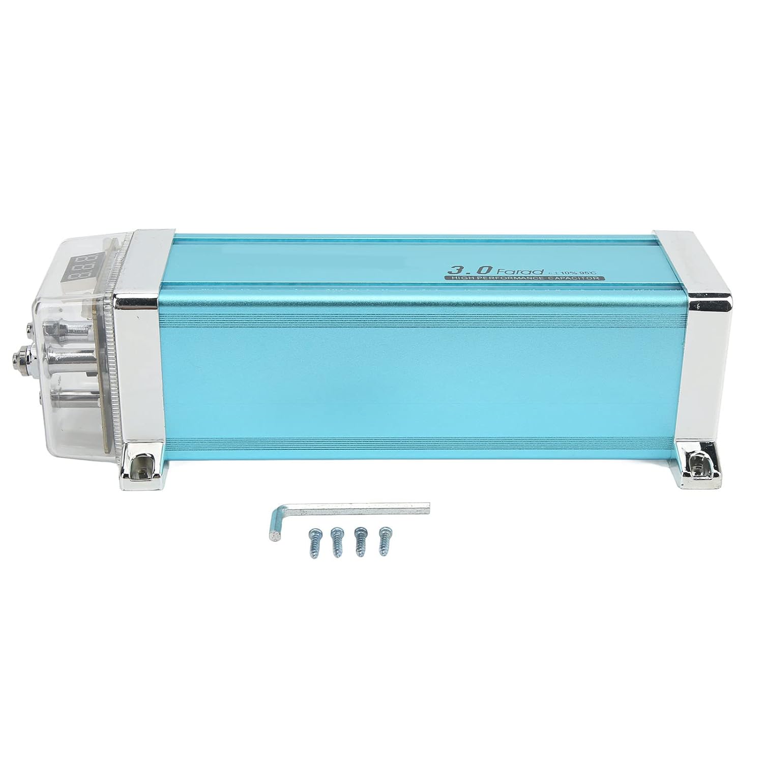 Vomeko Condensador de audio universal para automóvil – Condensador de potencia digital de 3 farad con pantalla de voltaje digital de 34 para