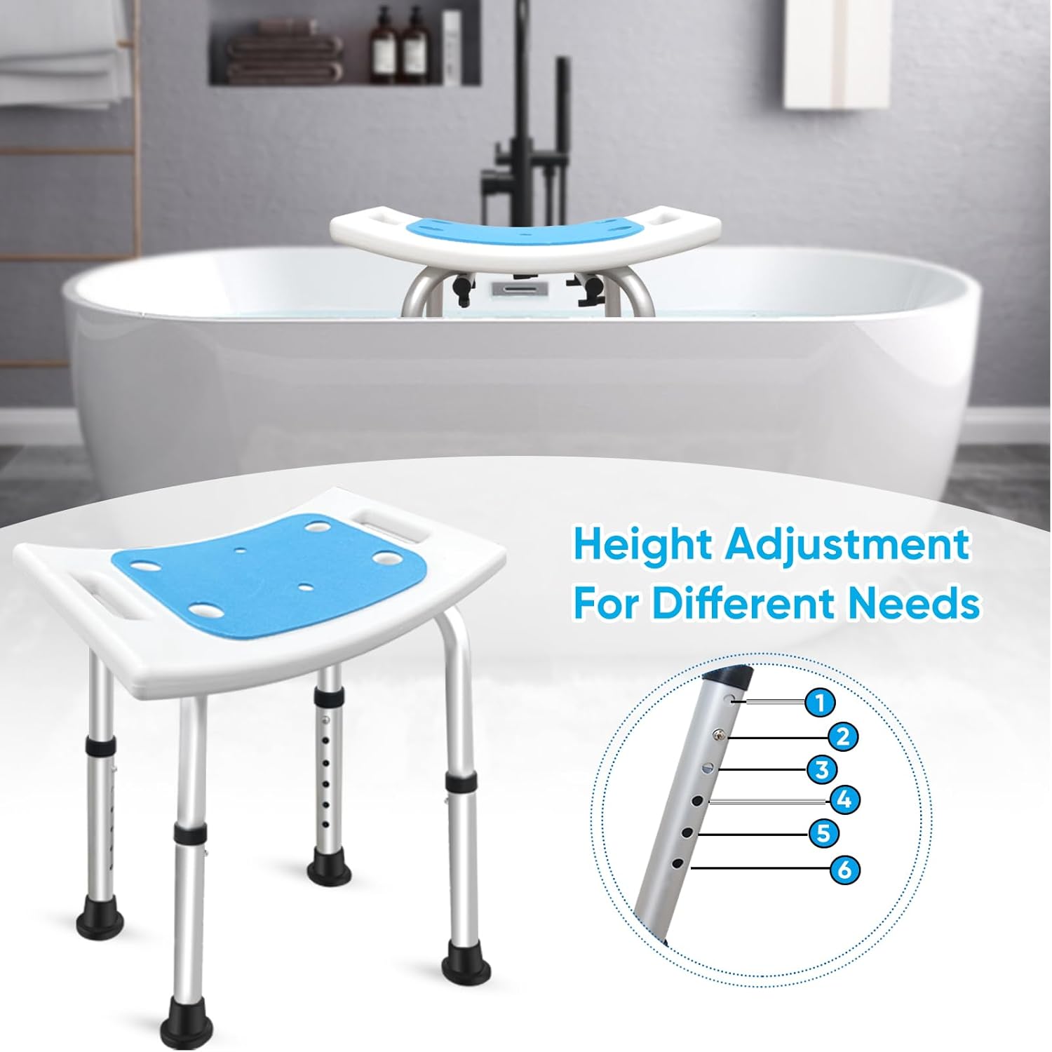 Asiento de ducha para ducha interior antideslizante para bañera para espacio pequeño, sin herramientas, asiento de ducha antideslizante para