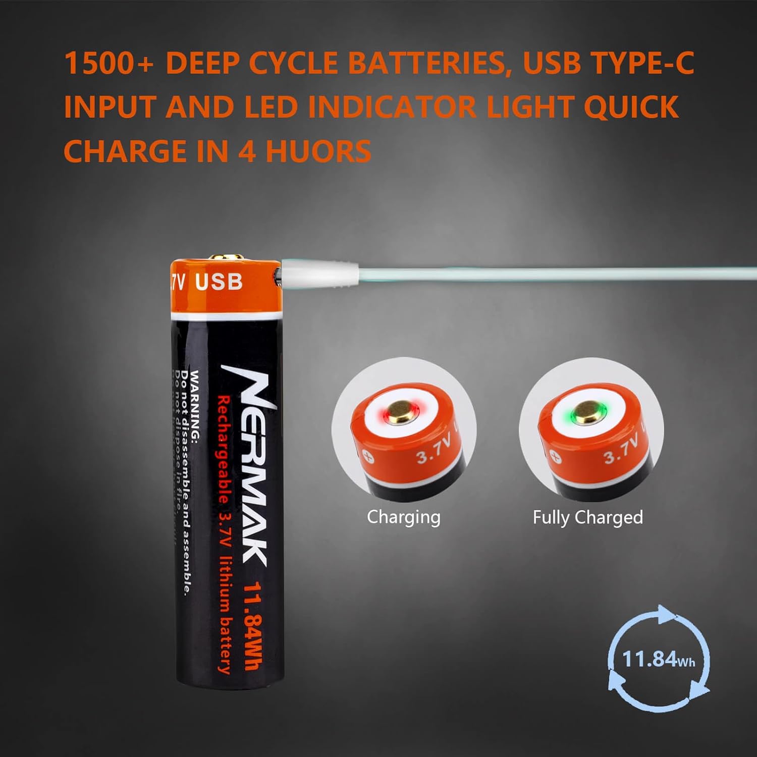 Batería de litio recargable USB de 3.7V 3200mAh para linternas, faros, luces de bicicleta, altavoz Bluetooth, etc