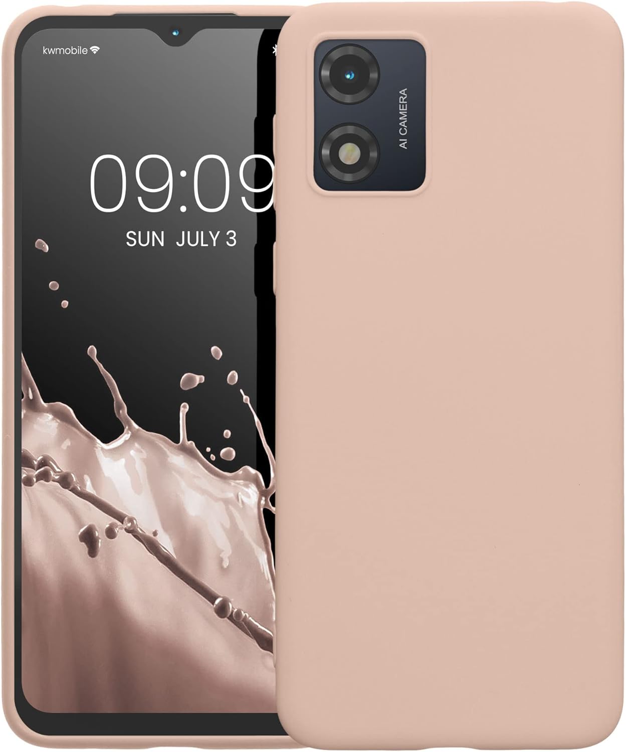 kwmobile Funda compatible con Motorola Moto E13 – Funda protectora de silicona TPU suave y delgada – remolino de coco
