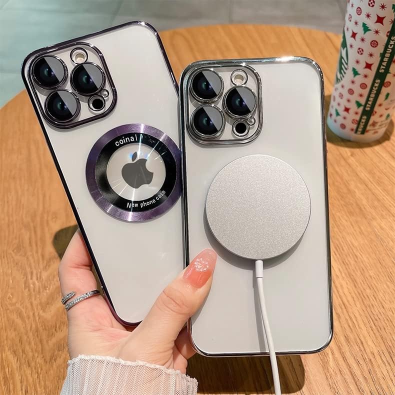 Funda magnética para iPhone 13 Pro Max, compatible con MagSafe, protector de cámara de lente de vidrio, fundas rígidas de lujo para iPhone 13 Pro